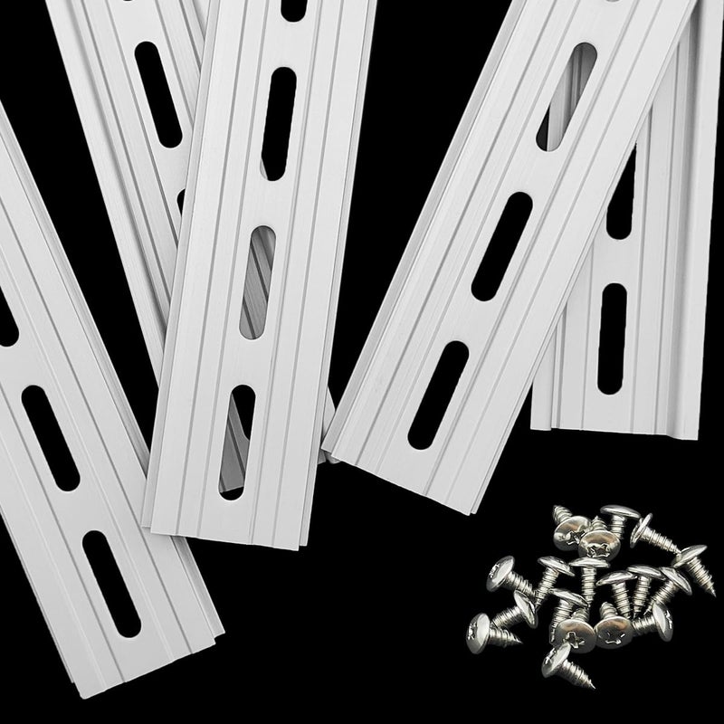 CKANDAY 5 Pcs 12 Inch Aluminum DIN Rails, Top Hat Slotted DIN Rail, 35 mm Width x 7.5 mm Height x 12 Inch Length, with 10 Pcs MXU-DIN-100 Screws for Hardware Components Mounting - Image 4